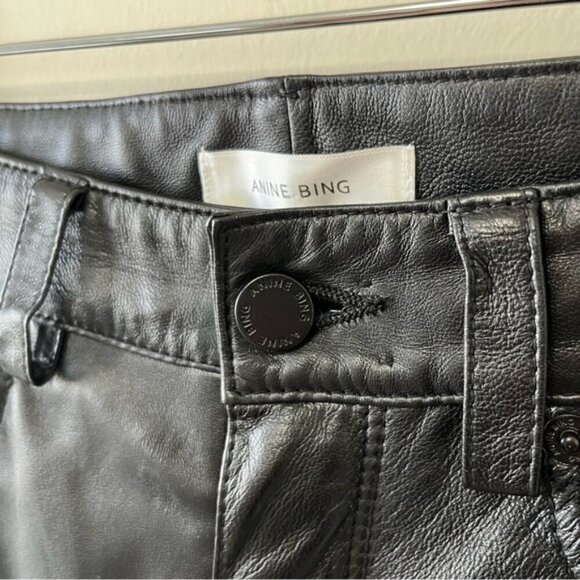 ANINE BING CONNOR GENUINE LEATHER PANT IN BLACK SIZE XS - Picture 8 of 16